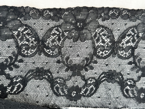 Vintage black alencon lace - black,