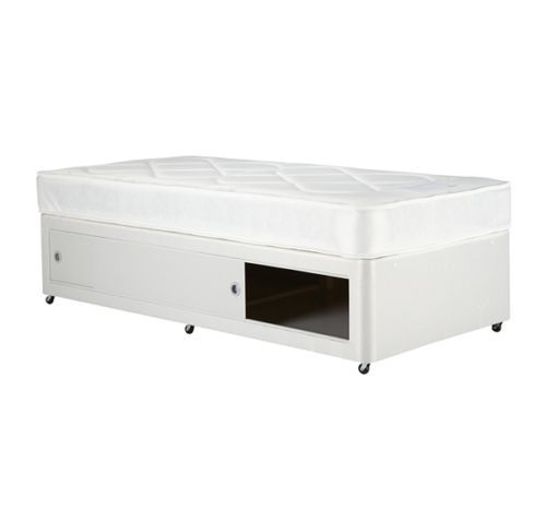 Kids divan bed white - bed, leather