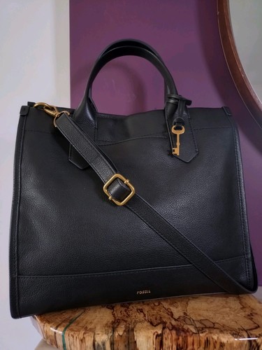 Fossil large black leather - fossil,