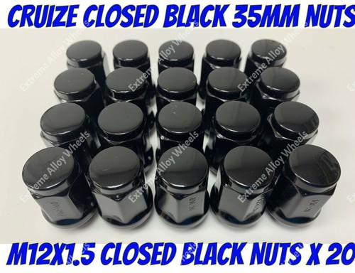 Black alloy wheel nuts m12x1 - alloy, m12x1.5
