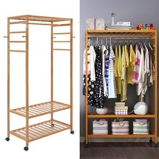 Heavy Duty Wooden Clothes Rail