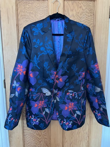 Custom floral jacquard blazer - floral,