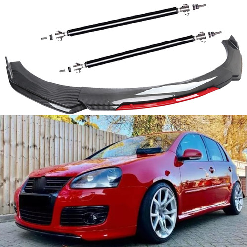 Carbon fiber red front bumper - fiber,