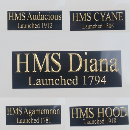 Engraved brass name and launch - engraved,