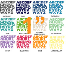 Iron On Fabric Letters - Die Cut - ONE INCH Size 1" - NEW COLOURS