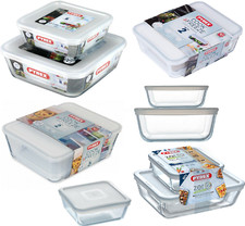 Pyrex Glass Dish Food Storage Baking Serving Dish with Plastic Lid Cook & Freeze