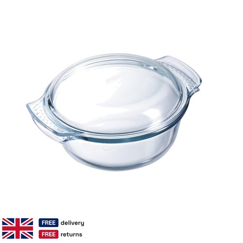 Glass round casserole dish - glass, 1l