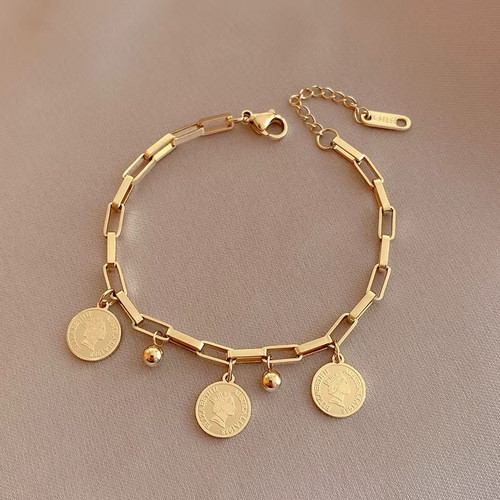 18ct coin charm - 18ct, bracelet/