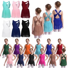 Girls Figure Skating Baton Twirling Dance Costume Kid Sequined Competition Dress