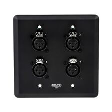 SoundTools WallCAT 2 Black Gang Wall Panel with 4 Female XLR to RJ45