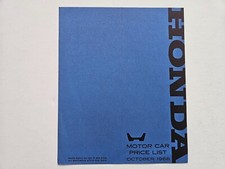 HONDA N360 N600 S800 PRICE LIST SALES BROCHURE 1968