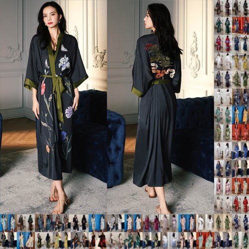 Women satin kimono robe - women,