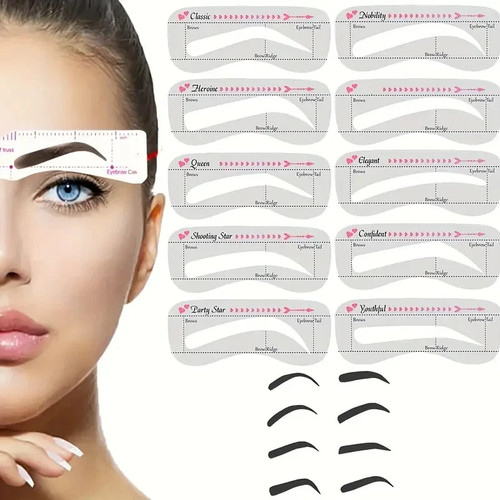 10x eyebrow stencils shaper - eyebrow,