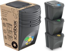 Stackable Recycle Bins 25L x 3