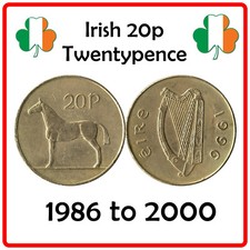 Ireland | Irish 20p | Twenty Pence | Horse | 1986 - 2000