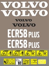 Decal Sticker Graphics set for VOLVO ECR58 plus Mini Digger Bagger Autocollant