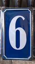NEW FRENCH STYLE, NO 6, ENAMEL, HOUSE, DOOR NUMBER