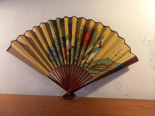 Vintage japanese hand fan - vintage,