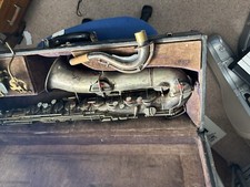 Vintage Buescher True Tone Low Pitch C melody Sax. Silver .Amazing Patina . 