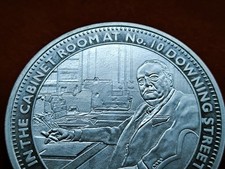 2008 WINSTON CHURCHILL COMMEMORATIVE 925 SILVER COIN WW2 WARTIME BRITAIN BATTLE