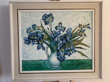 John Hamilton Still Life With Iris’s after Van Gogh Oil on Canvass