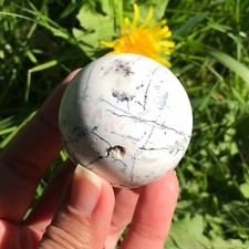 Snow Agate Sphere Druzy Rare Dendritic Crystal Ball Orb Dendrites Indonesia