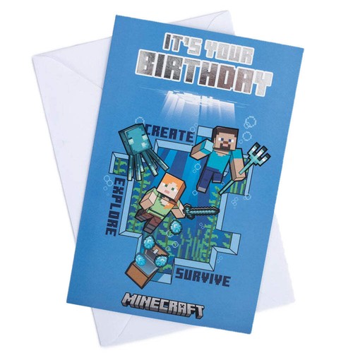 Minecraft birthday card - minecraft,