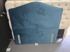 John Lewis Richmond Full Depth Upholstered Headboard, Double, Deep Velvet Teal
