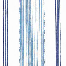 Genuine Laura Ashley Heacham Stripe Dark Sea Spray Curtain & Upholstery Fabric