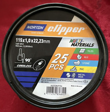 Norton Clipper Multi-Materials cutting slitting discs 25pc 115mm x 1mm x 22.23mm