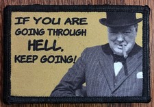 WWII Winston Churchill Morale Patch Tactical Military Army Hook Flag Badge USA