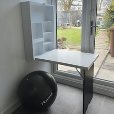Folding wall mounted desk drop - wall,