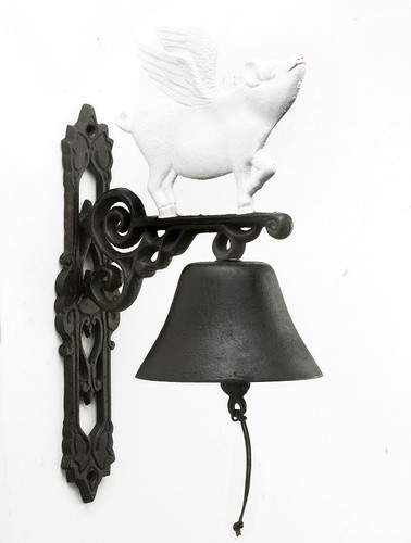 Hand painted flying pig wall - flying,