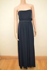New M&S COLLECTION Navy Satin Multiway Maxi Dress Sz UK 8 10 12 14 16