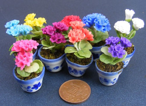 Dolls house geraniums bunch - dolls,