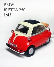 CARARAMA 4-12350 - BMW Isetta 250 Bubble Car Red White Roof 1/43 Scale Diecast