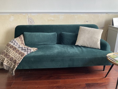 Made forest green velvet sofa - green,
