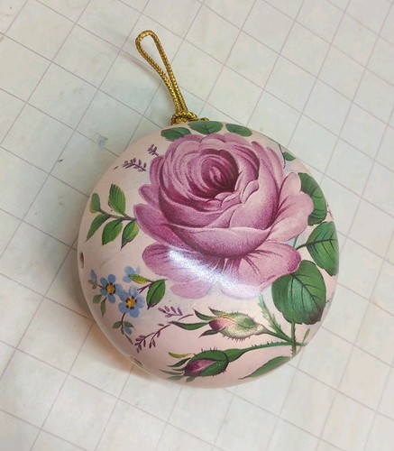 Pink rose ceramic pomander - pink,
