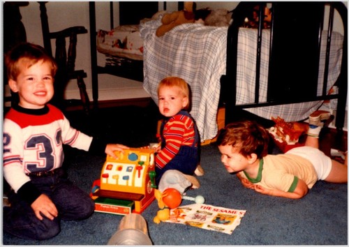 Three brothers playing - brothers, with