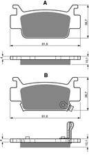 Brake Disc Pads Goldfren K1 Front Left For Quadzilla X8 EFi 4x4 2013 - 2014