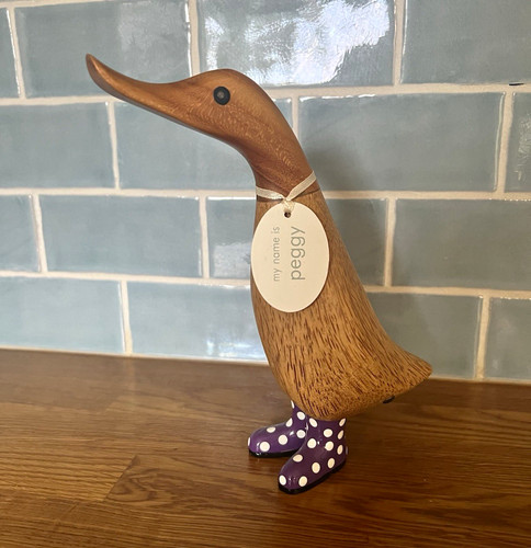 Wooden duck figurine - duck, hand