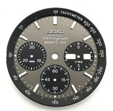 Preowned Seiko 7A38-7020 Sports 100 Quartz Chronograph Black Dial