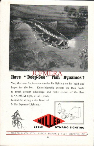 Miller bicycle dynamo lighting - dynamo,