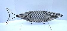 Vintage MCM Metal Wire Fish Basket Tray Atomic Mid Century Art Weinberg Style