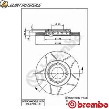 2x BRAKE DISCS 09.6799.75 FOR VW POLO/Van/PLAYA/III/Hatchback LUPO SEAT 1.7L
