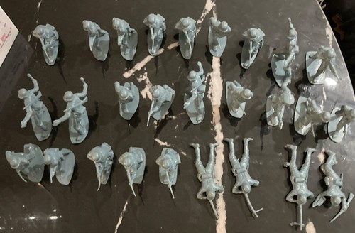 Vintage blue plastic soldiers - plastic,