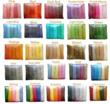 Carded Roving Wool Needle dry wet Felting Spinning DIY Min 5 Colours Shades Pack
