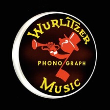 WURLITZER JUKEBOX Light up LED wall sign MUSIC ROOM STUDIO PIANO ORGAN SPEAKERS