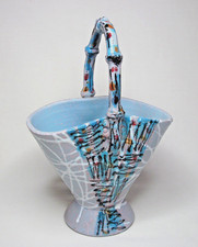 FRATELLI FANCIULLACCI BASKET VASE - Art Pottery - ITALY - Vintage - 50S / 60S