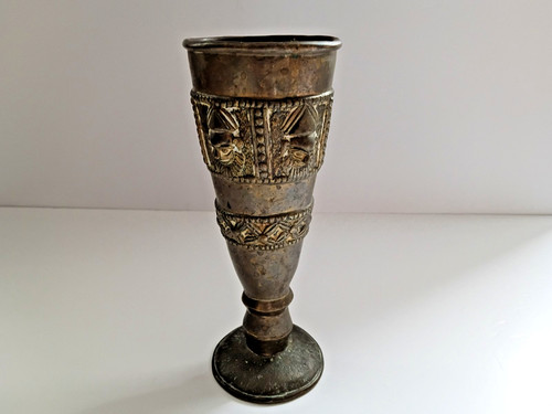Antique benin brass - brass, goblet